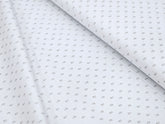 WHITE SHIRT WITH GREY DESIGNER DOTTED PRINT PREMIUM COTTON SHIRT FABRIC.